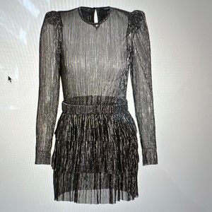 Sabina Musayev medium belted metallic dress